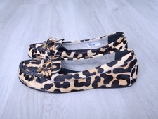 Dune London Ladies Moccasin Loafers Brown Leopard Size 5 / 38
