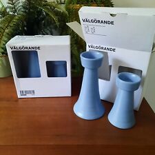 IKEA Valgorande Blue Candle Holders Tea Light Holders Set of 2   13 cm & 17 cm