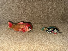 Whale Eating Fish Tin Toy Working Mechanical Retro Vintage Style Metal China