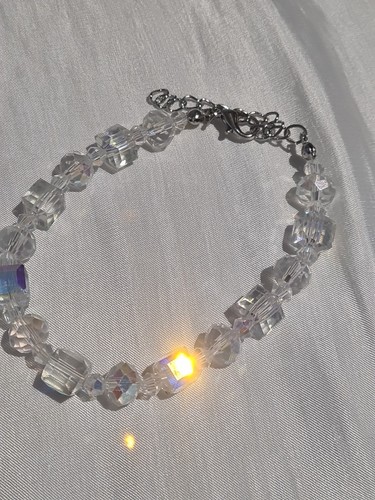 Crystal clasp bracelet - bracelet, clear