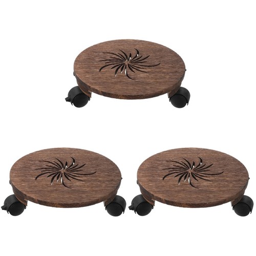 Wood plant stand - wood, wheels