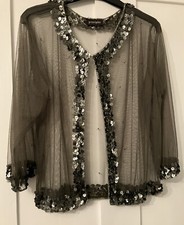 Principles Gold Bronze Sequin Sheer Shrug, S-M