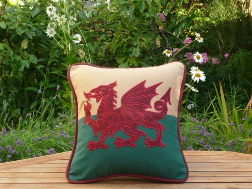 Welsh dragon filled - dragon, cushion