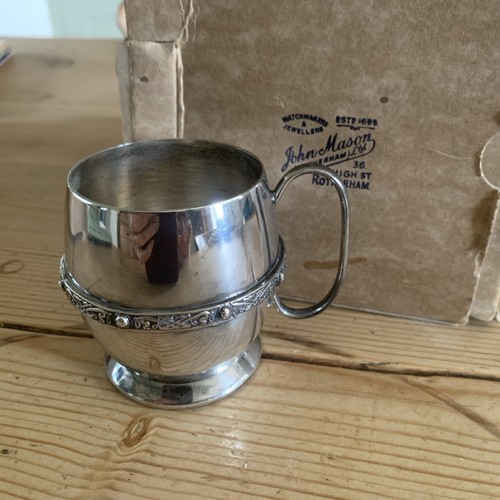 Silver plated cup christening - silver,