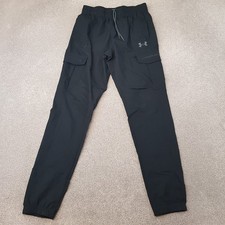 Under Armour Mens Tracksuit Bottoms Medium Black Cargo Stretch Woven Crop Pants
