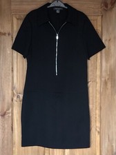 Black zip collar short dress, 6 Primark