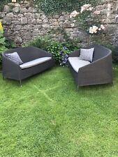 CANE-LINE KINGSTON RATTAN LOUNGE SOFAS X 2 & TABLE GARDEN FURNITURE RRP £4500