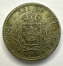 1900 Portugal 100 Reis Coin