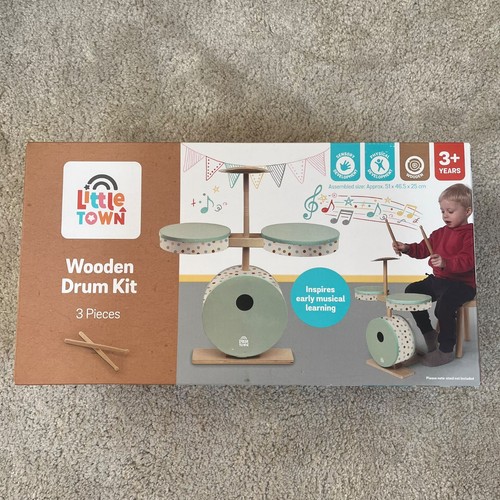 Little town wooden drum kit - town,