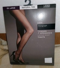 M&S Autograph Ladder Resist Sheer Tights 7 Denier appearance ExLarge Natural Tan