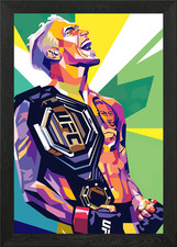 UFC Champion Portrait Framed Wall Art Poster Canvas Print Picture