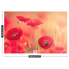 Photo wallpaper Wall mural Removable Self-adhesive Red poppies