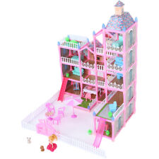 5 Tier 16 Rooms Pink DIY Rooms Huge Doll House Playset With LED Light