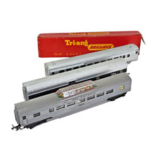 Rake of 3x Triang Mainline Unboxed Coaches OO Gauge Silver Color Model Railways.