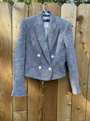 Zara white blue houndtooth - zara,