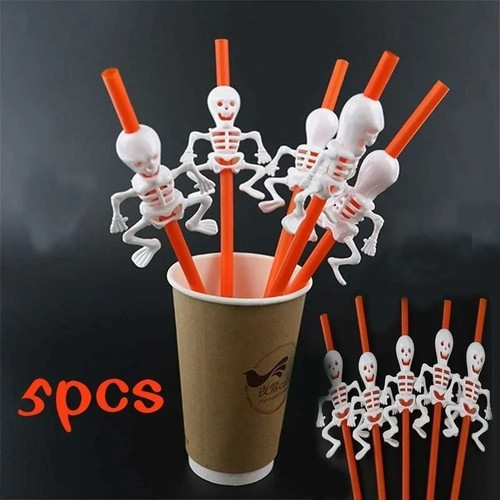 Halloween straws 5pcs - 5pcs, cartoon