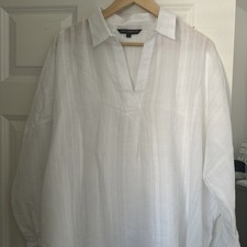 Fcuk White Sleeve Tunic Top