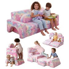 Kids Sofa Bed 10 PCS Modular Toddler Chair Couch for Girls Boys Kids Play Sofa