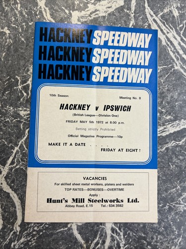 Vintage programme speedway - vintage,
