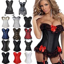 Corsets and Basques Waist Training Black Bustier Top Sexy Plus Size Lingeries UK