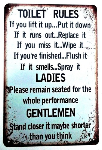 Toilet rules metal - metal, tin