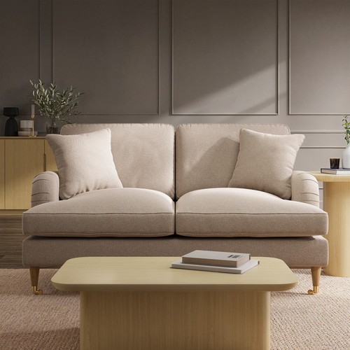 Beige woven fabric seater - beige,