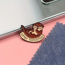 Otter Nonsense Funny Otter Pin