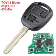 433Mhz Remote Car Key 4D67 Chip Fit for Toyota 1998 - 2011 UK Stock
