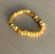 Genuine Honey Yellow Amber Stretch Bracelet Size Small