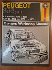  Haynes Workshop Manual PEUGEOT 305 Petrol 1978- 89 (1290, 1472, 1580, & 1905cc)