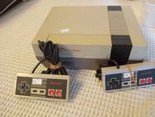 Nintendo NES Console + 2 Original Controllers - Discoloration - Tested working 