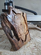 3d wood carving of Owl