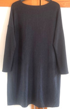 Eileen Fisher Women's Dark Grey 100% Merino Wool Jumper Dress Size M