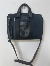 Tumi Alpha Bravo Aviano Slim Brief Leather Bag Blue /Black -Used VGC