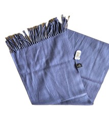 Tie Rack Women's Pashmina Winter Starlight Blue Fringe 100% Wool 28"×64"