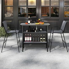 3 Piece Outdoor Bar Table and