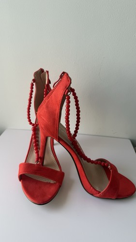Ideal shoes red suede strappy - ideal,