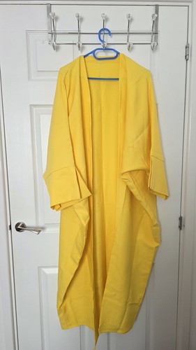 Yellow open cardigan abaya - yellow,