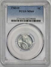 1943-D Lincoln 1c Steel Penny