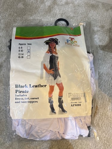 Black leather pirate costume - leather,