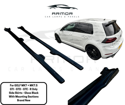 Gloss black side skirts - black, for