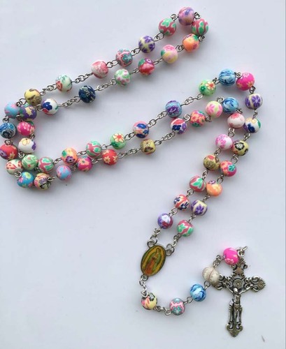 Beads necklace christian cross - beads,