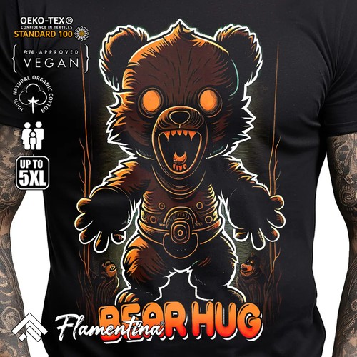 Bear hug mens tshirt scary - bear,