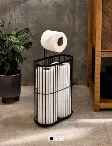 Black wire toilet roll holder - wire,