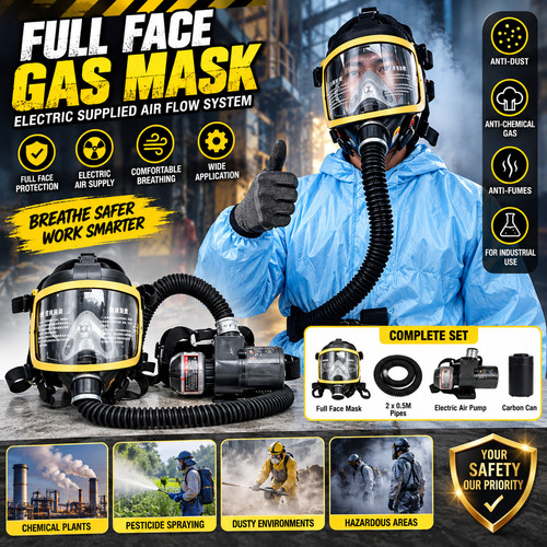 Full face gas mask - full, flow
