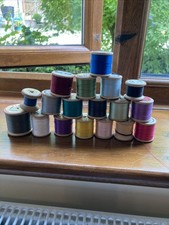 18 Sylko Dewhurst Coats Sewing Reels Vintage Wooden