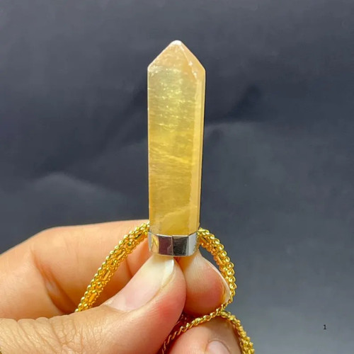 Natural yellow citrine pendant - natural,