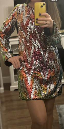 Sequin beaded mini - h&m,