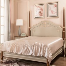 100% Mulberry Silk Duvet Cover Twin Size, Real Grade 6A+ 22 Momme Mulberry Si...