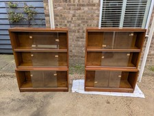 Minty of Oxford Vintage Mahogany Sectional Stacking Bookcase Mid Century